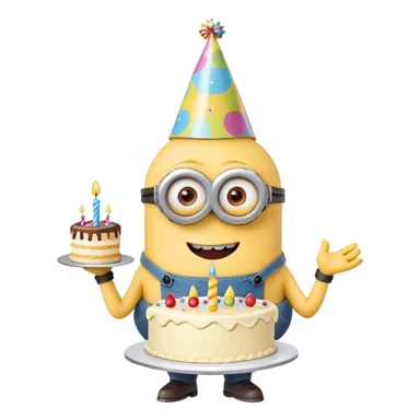 Minion celebrating birthday sticker