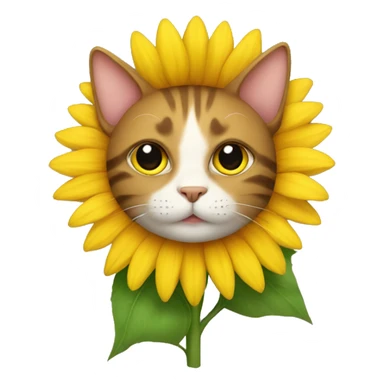 cat in a sunflower costume sticker