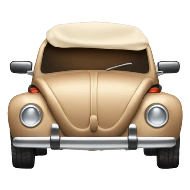 brown vw beetle with beige roof  sticker