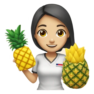 Thailand girl student with pineapple rice sticker