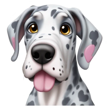 Blue Merle Great Dane with pink hearts  sticker