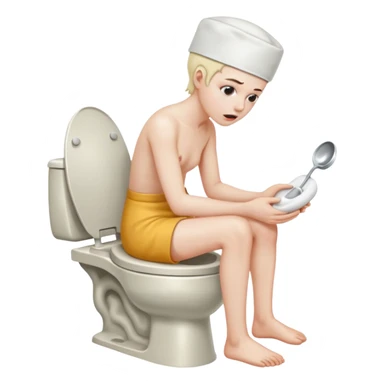 someone receiving a lobotomy while on the toilet sticker