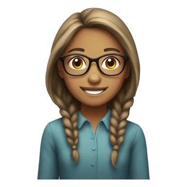 smiling girl with glasses indoors sticker