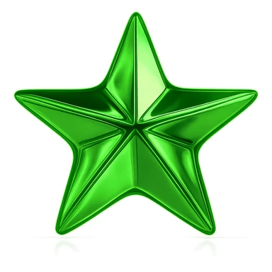 The same star shape and style, glowing green sticker