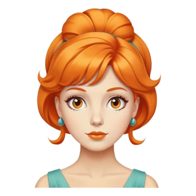 orange hair styled in a retro bouffant sticker