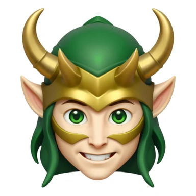 Loki – Horned helmet, mischievous grin








 sticker