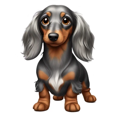 Long-haired dapple dachshund sticker