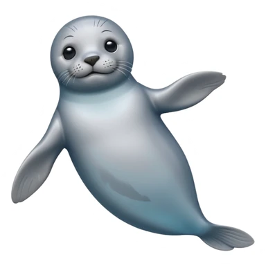 A 3D cartoon seal swimming with visible flippers, calm blue water, soft sunlight, Memoji-style realism. sticker