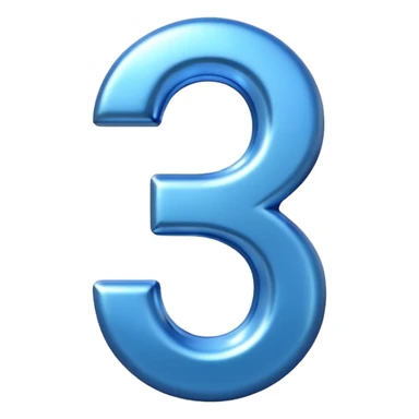 number 30 (thirty) in 3D and blue color sticker