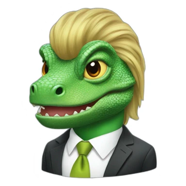Donald Trump as a lizard with wig and suit sticker