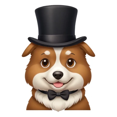 Dog wearing a top hat  sticker