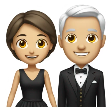 smiling couple in formal attire sticker