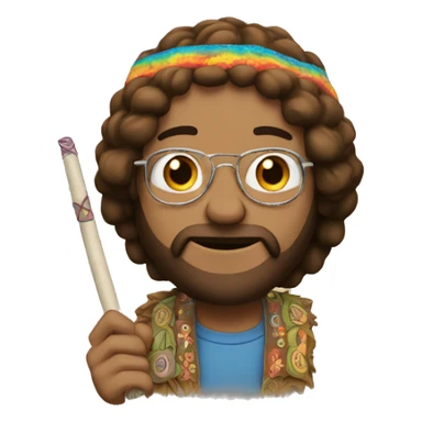 A hippie with a doobie sticker