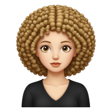 white girl with curly afro sticker