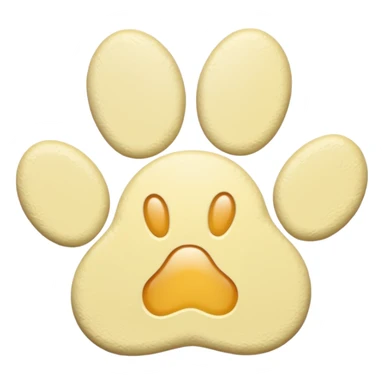 a pale pastel yellow pawprint sticker