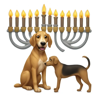 Menorah with hound  sticker