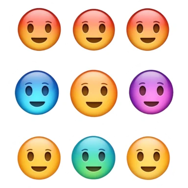 Emoji word “Metafora”, each letter as a metaphor, glossy emoji style, bright gradient, rounded vector, transparent background, PNG sticker