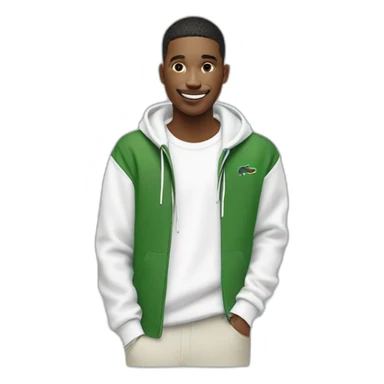Lacoste smiking friends with white lacoste hoodie sticker