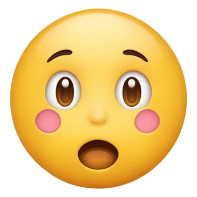yellow round emoji with a simple surprised expression sticker