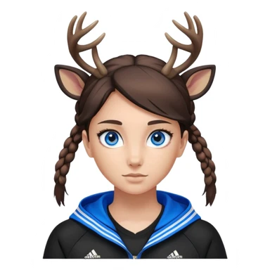 Girl Deer adidas black sport suit blue eyes  sticker