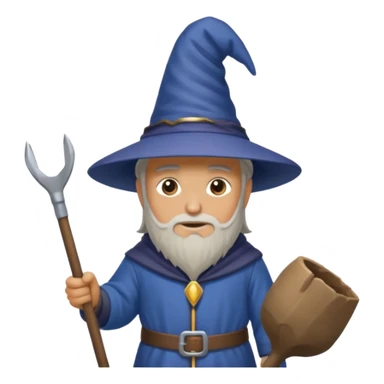 a wizard digging a hole sticker