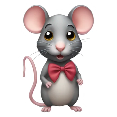 A rat with a bow on the head sticker