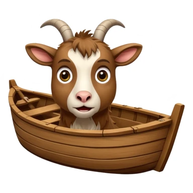 a frightened goat in a boat sticker