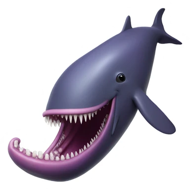 purple sperm whale with open mouth sticker