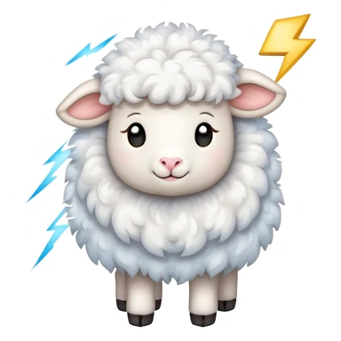 Little lamb with many lightning  sticker