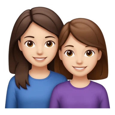 2 Besties g girls one dark brown hair one light brown hair sticker