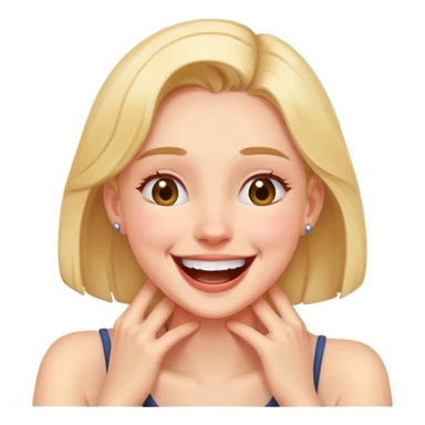 girl with hands on her neck while laughing sticker