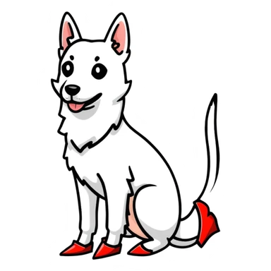 Dog wearing high heels sticker