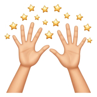 Two hands giving jazz-hands motion, maybe with little sparkles. sticker