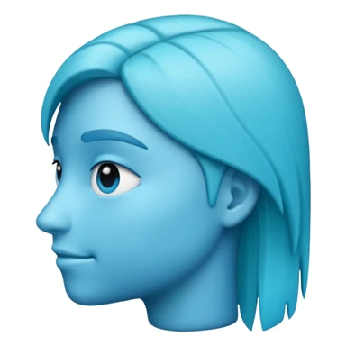 A profile imogi that is blue and aqua color and with lot of texxture sticker