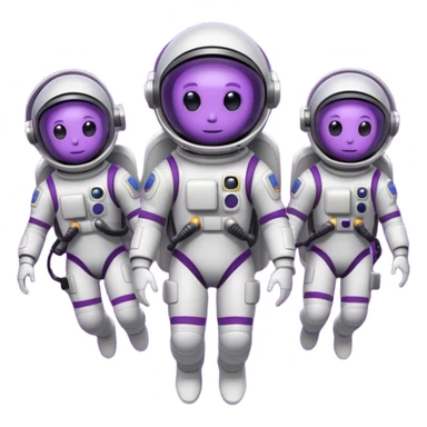 Purple alien floating with jetpack, white Astronauts sticker
