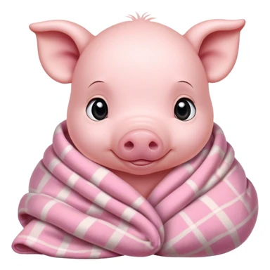 Spotted baby piglet cozy in a blanket sticker