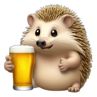 hedgehog drink beer hodl bitcoin sticker