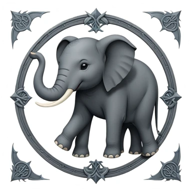 Elephant but in a Game Of Thrones Intro Sigil Form - in a square picture frame sticker