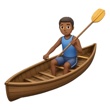 man with dark skintone rowing a rowboat that is tilted up as it sinks into the water sticker