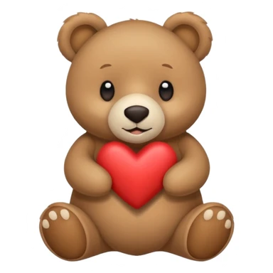 un oso sosteniendo un corazón blanco sticker