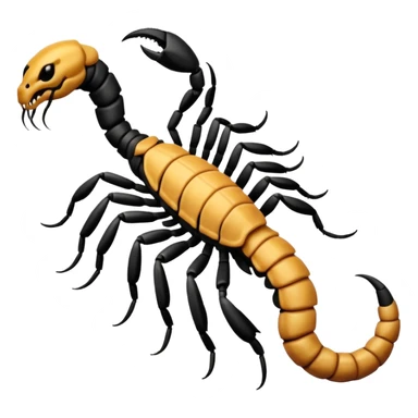 A 3D cartoon scorpion tattoo on a forearm, black ink, detailed stinger and claws, soft lighting, Memoji-style realism. sticker