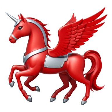 Mobil red Pegasus with white outline sticker