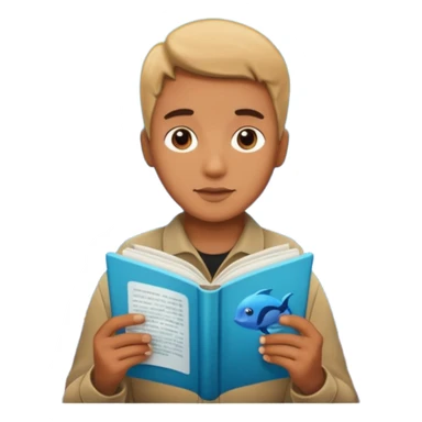 une personne qui lit un panneau afin d'en apprendre plus sur la vie marine  sticker