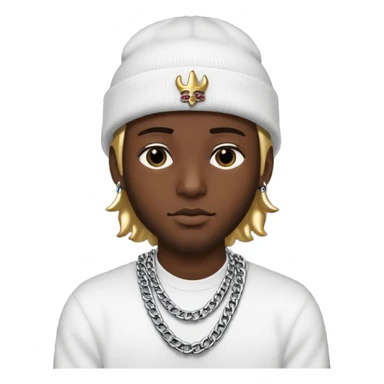 need underground rap aesthetic emoji profile pic for my rap Instagram @foevlone so maybe in a black chrome hearts style beanie that says FV on it and add a Cuban chain sticker