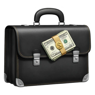 maletin cerrado que se le escapan un par de billetes por los costados sticker