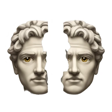janus greek god two faces facing opposite one side being human the other android sticker
