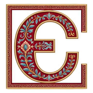  letter c made out of persian carpet texture sticker