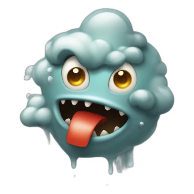 Smoke smell monster face pànic water tomator sticker