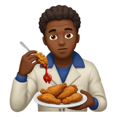 black guy, thug, shiesty, stealing, fried chicken, sticker