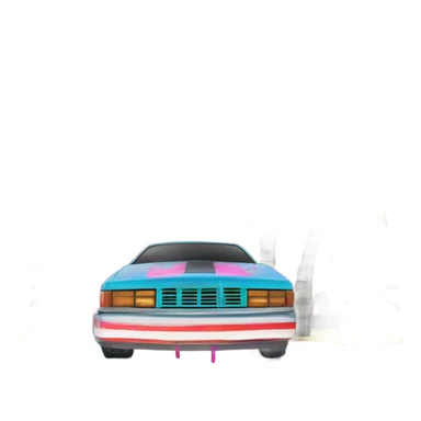 graffiti style "80's Cruise: Year 9", and palm trees sticker